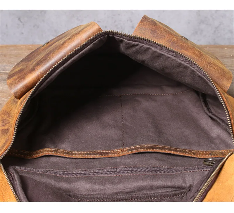 Повседневная винтажная нагрудная сумка из воловьей кожи Crazy Horse мужская через