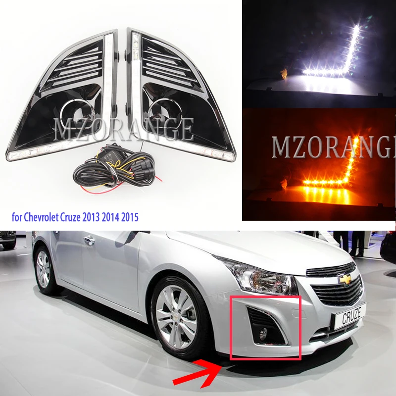 Туман светильник s для Chevrolet Cruze 2013 2014 2015 светодиодный DRL Габаритные огни головной
