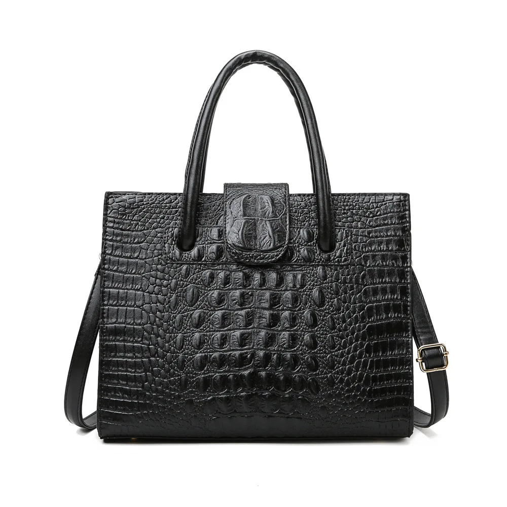 

Handbag women's 2021 new European and American retro fashion crocodile pattern shoulder slung hand-held large-capacity bag