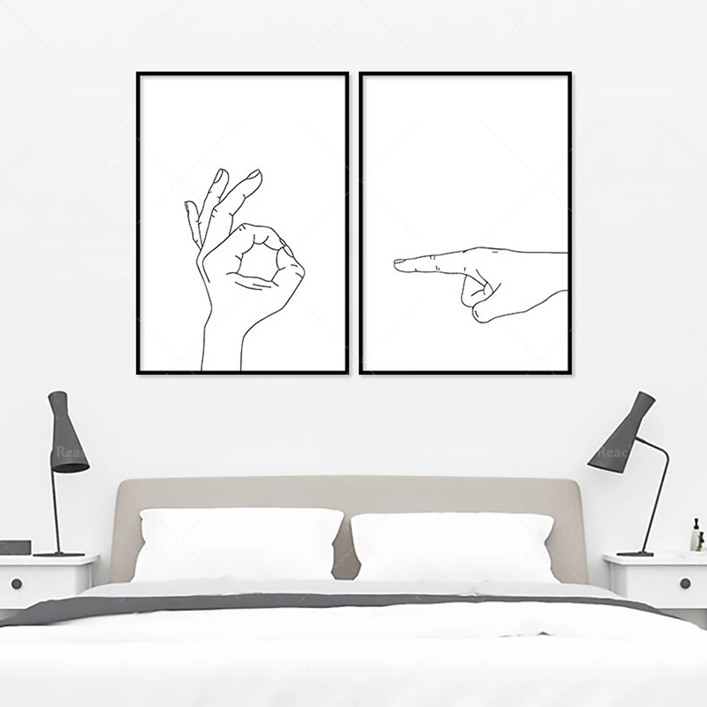 

Funny gestures, bed sexy wall art prints decorate bedroom posters
