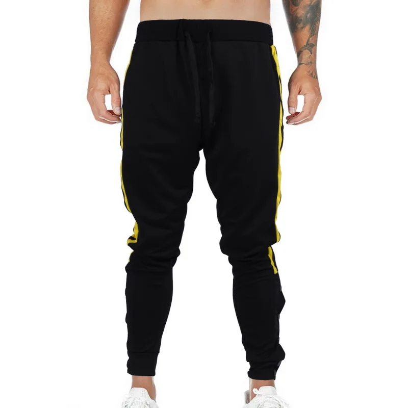 Мужские брюки для бега повседневные на молнии карманы джоггеры спортивные штаны