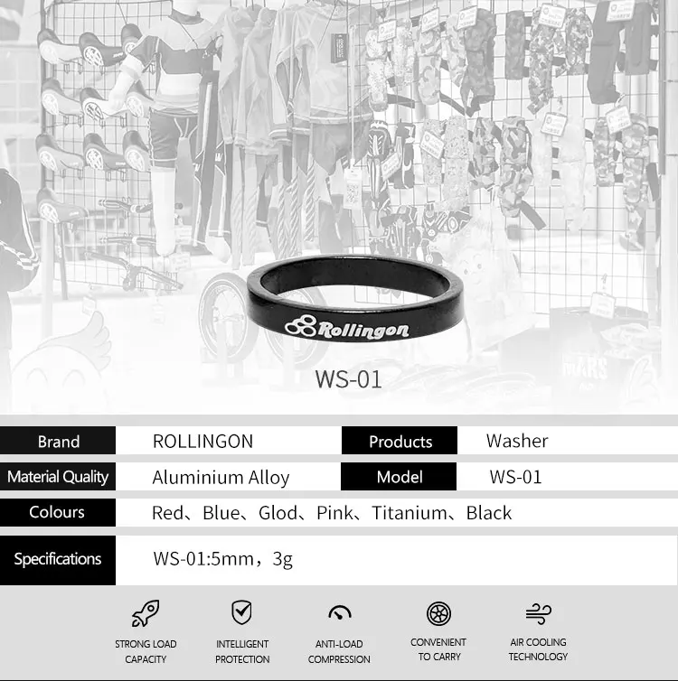 Шайба Rollingon для велосипедной гарнитуры из алюминиевого сплава шайба передней