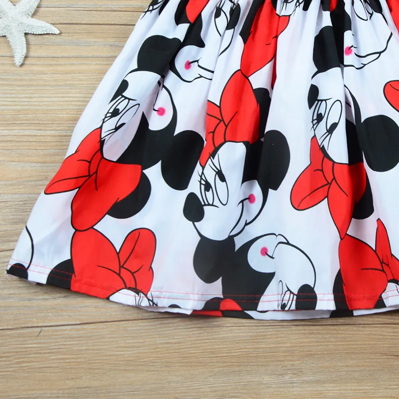 Mickey Mouse Dresses Summer Dress For Girls Minnie Dot Short Sleeve Infant Wedding Party Princess Dress Cotton Toddler Clothes images - 6