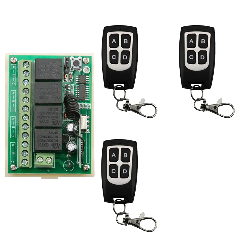 4 канальный DC 12V 4CH RF Беспроводной переключатель системы дистанционного