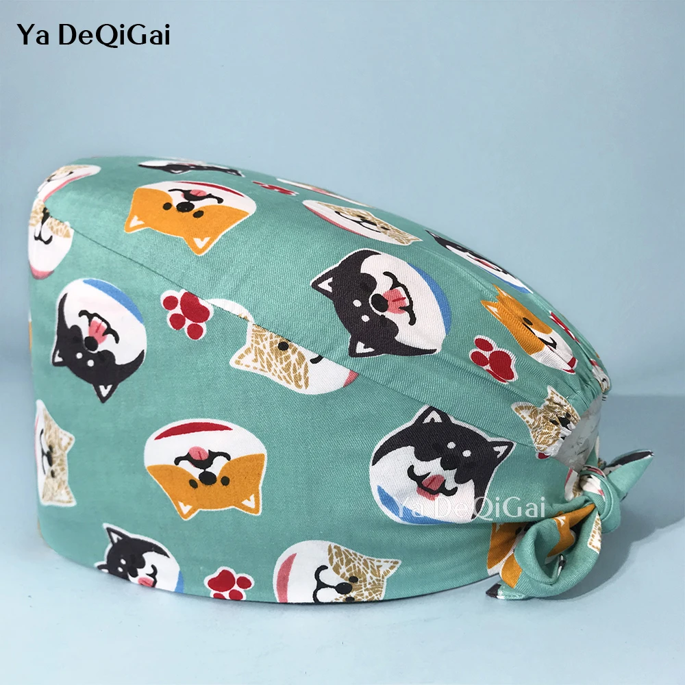 

Multicolor Breathable Men's and Women's Surgical Caps Fashion Cartoon Printing Beauty Salon Nursing Cap Pure Cotton nursing caps