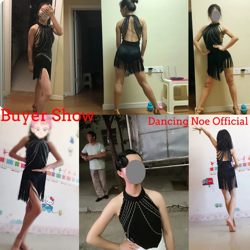 

Adult Latin dance clothing, sleeveless tassel and open back competition clothing, Samba dance clothing, dn3368