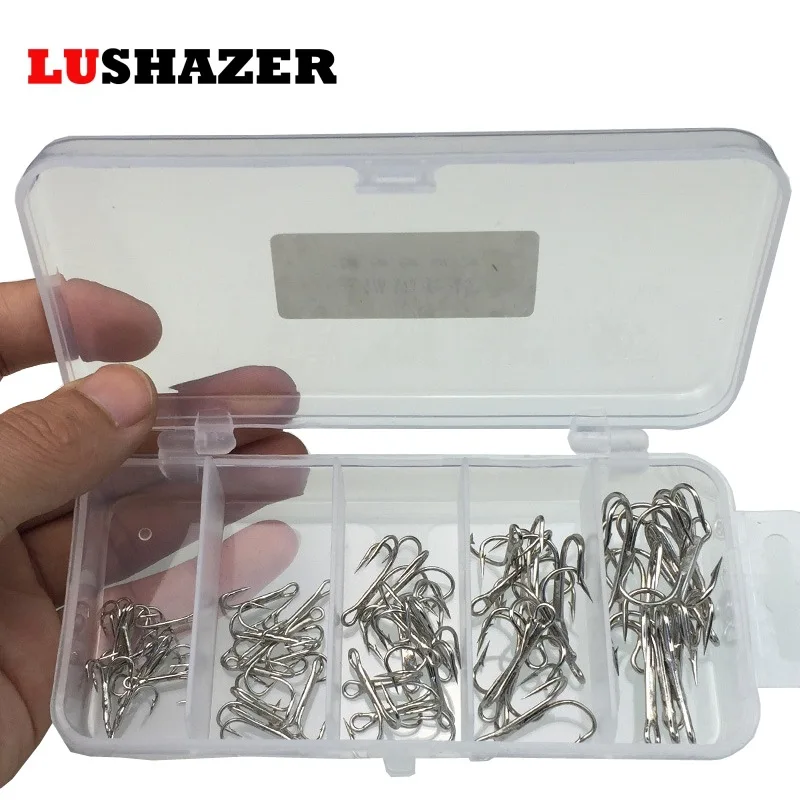 10-50 шт./лот рыболовные тройные Крючки 2 #-10 # крючки с бородкой из