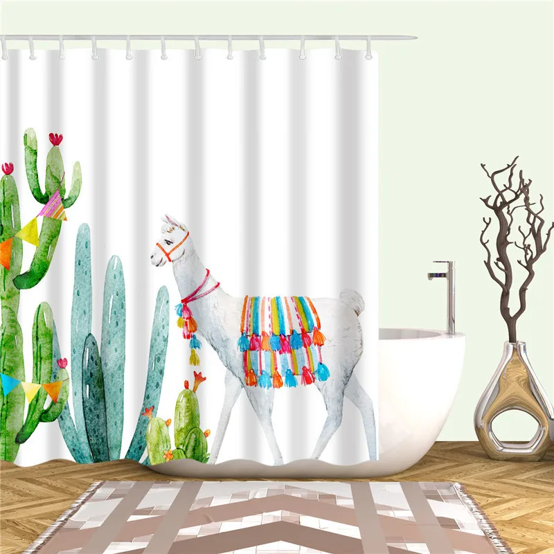 

Plant Cactus Shower Curtain 3D Printed For Adults Kids Bathroom Waterproof Polyester Bath Curtain With Hooks Cortina De Ducha