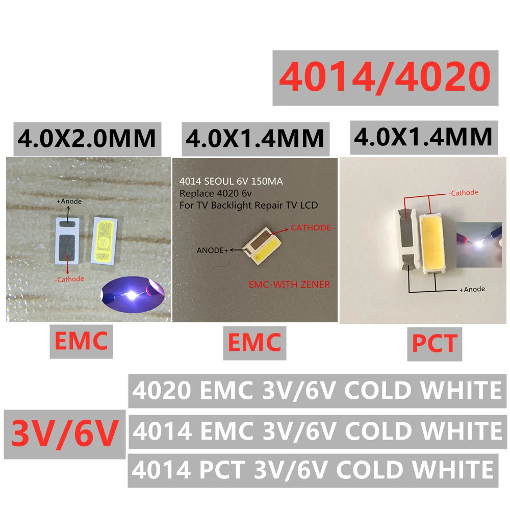 1000 шт. 4014 Замена 4020 SMD СВЕТОДИОДНЫЙ ные бусины холодный белый 0 5 Вт 3 в 6 мА для