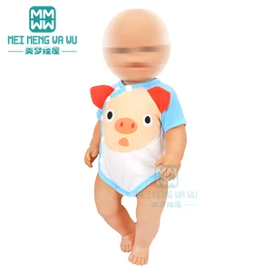 Детская Одежда для куклы, размер 43 см, игрушка для новорожденных, аксессуары для куклы, комбинезон с рисунком, платье