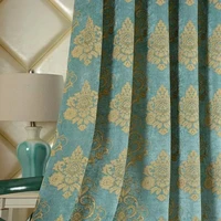 luxury chenille european style jacquard shading with embroidery finished product curtains for living dining room bedroom