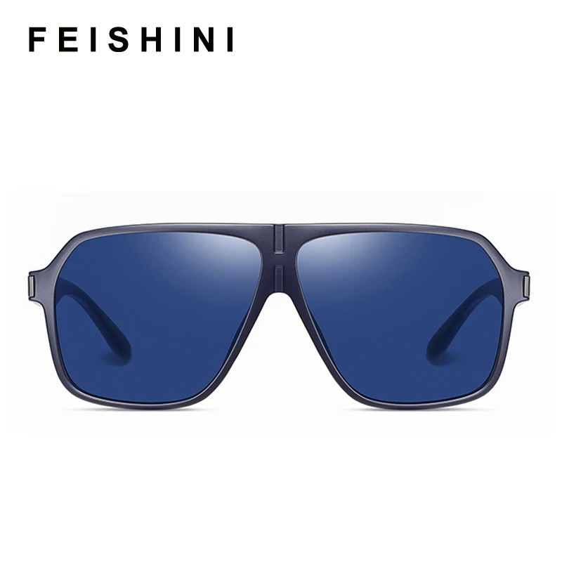 

FEISHINI 2021 высокого качества Квадратные солнечные очки Женские поляризованные очки Винтаж Синий светильник пластик Титан Солнцезащитные очк...