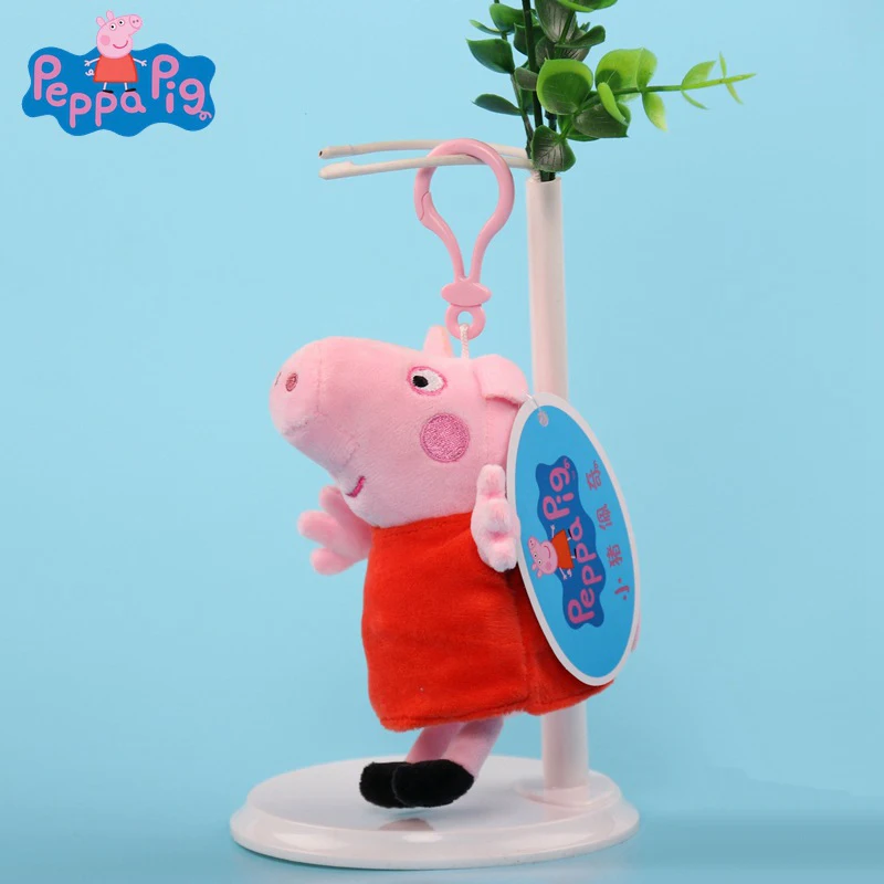 Peppa Pig 13 см оригинальная Свинка Пеппа Семья Друзья плюшевая подвеска Украшение мягкая игрушка Susy овечка Педро пони Зои Зебра животное кукла игрушка подарок - Цвет: Peppa Pig