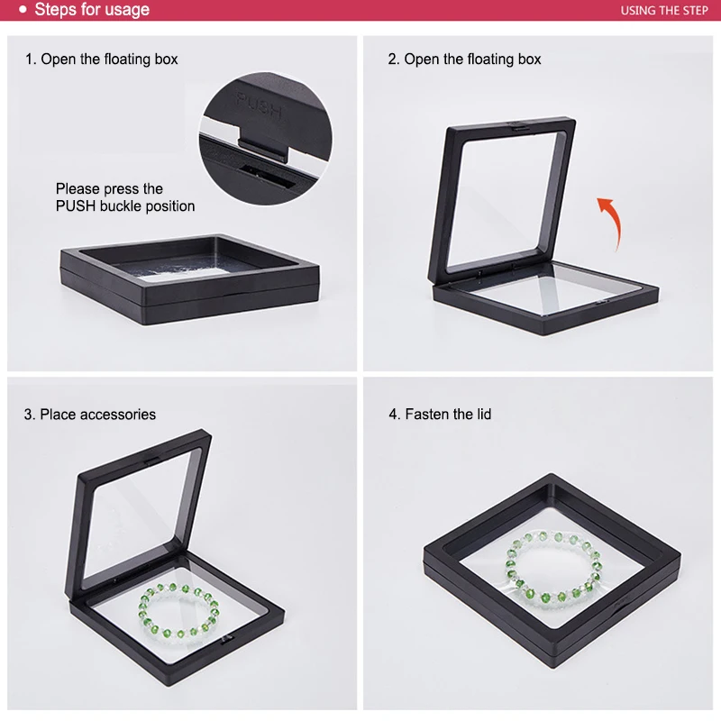 PE Thin Film Suspension Jewelry Display Box Jewelry Storage Rack for Ring Necklace Bracelet Earring Packaging Box for Jewelry