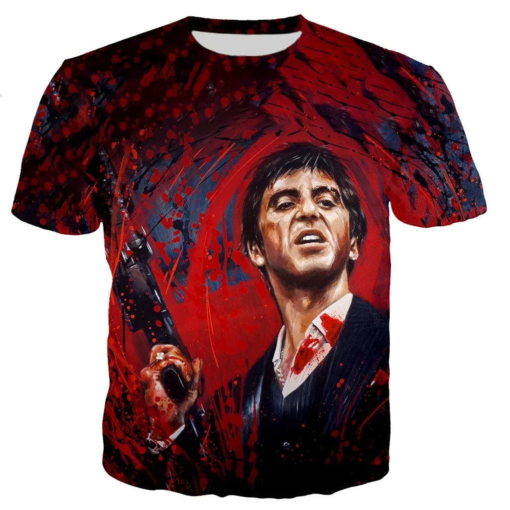 

Мужская/мужская футболка Scarface, Повседневная футболка с 3D принтом в стиле Харадзюку, уличные топы, Прямая поставка