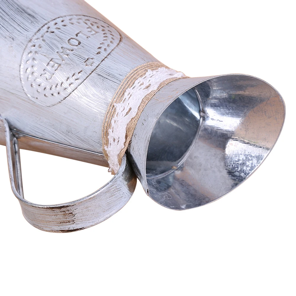 Винтажный железный лист в форме сердца деревенский цветочный кувшин ведро декор