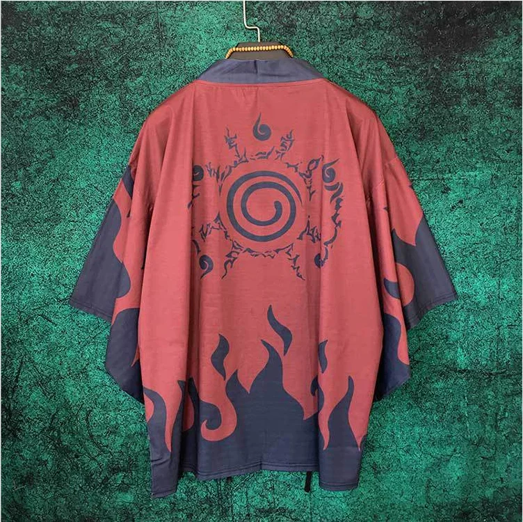 

Anime Hatake Kakashi Kimono Cosplay Costumes Konoha Hokage Kurama Seal Symbol Cloak Haori Pajamas Cardigan Bathrobe Coat New