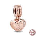 Новый бусины из стерлингового серебра 925 вы всегда в моем сердце Разделение с позолоченным кольцом DIY ювелирные украшения, драгоценные бусины, подходят к оригинальным, соответственные Европейской Пандоре обаятельные браслеты Je