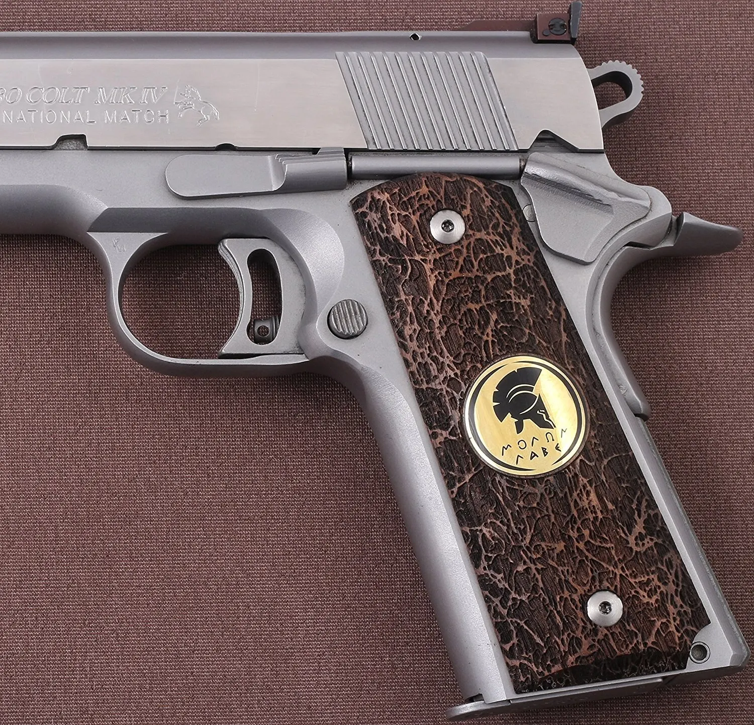 

KSDGrips Sig Sauer 1911 / 1911 FIT Les Baer, Nowlin, Springfield, Kimber - Compatible Walnut Grip, with Silver Spartan Logo