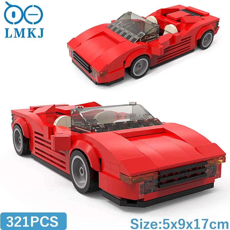 

MOC City Red Super Racing Car Building Blocks Kit Hypercar SUV Sports Van Vehicle Bricks Model Kids DIY Toys For Children Gifts