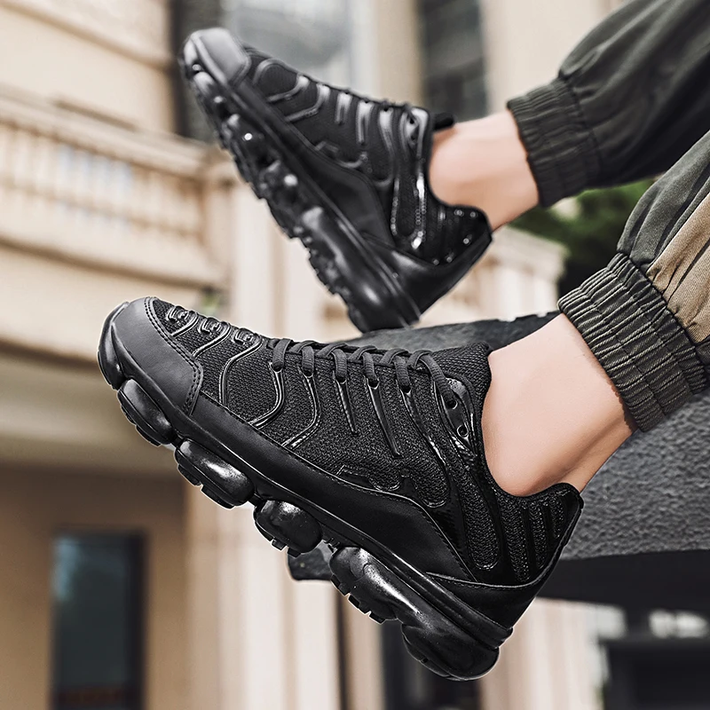 

Popular Hot Men Running Shoes Light Air Cushion Sneakers Men Breathable Cushioning Jogging Shoes Men Comfortable Rubber Bottom