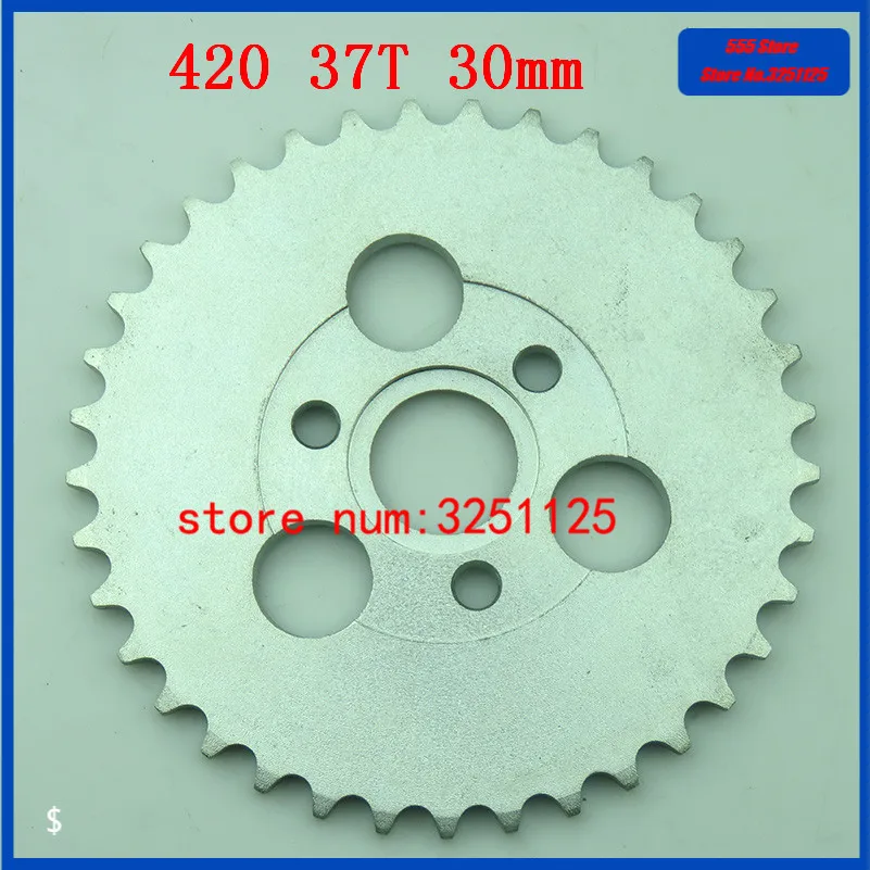 

Free shipping Motorcycle Drive system 420 37T tooth 30mm rear chain sprockets for 420 chain dirt bike pit bike moto monkey bike