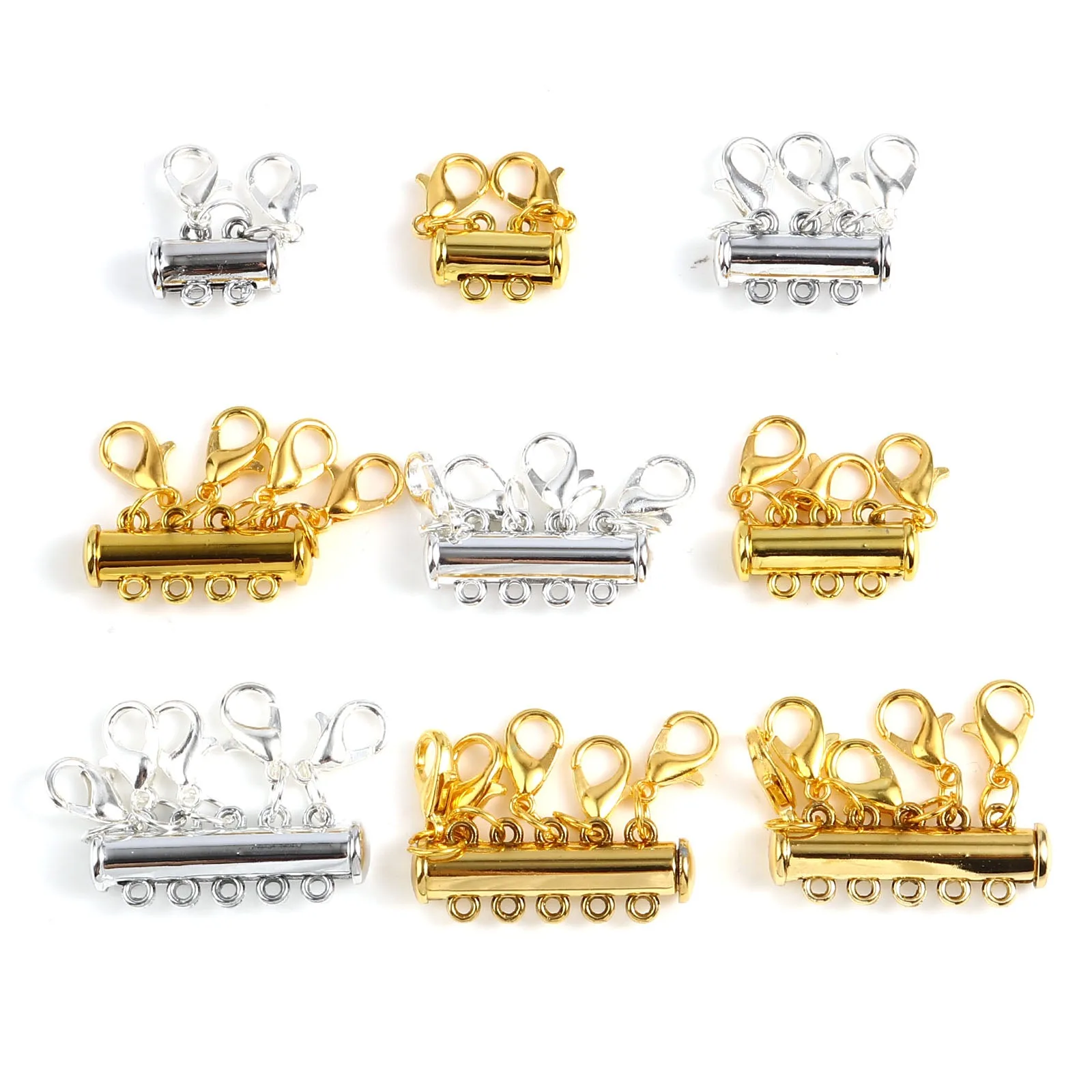 

Handmade Magnetic Clasps Cylinder Gold/Silver Color With Lobster Claw Clasp Charms DIY Making Necklace Jewelry Findings,3PCs