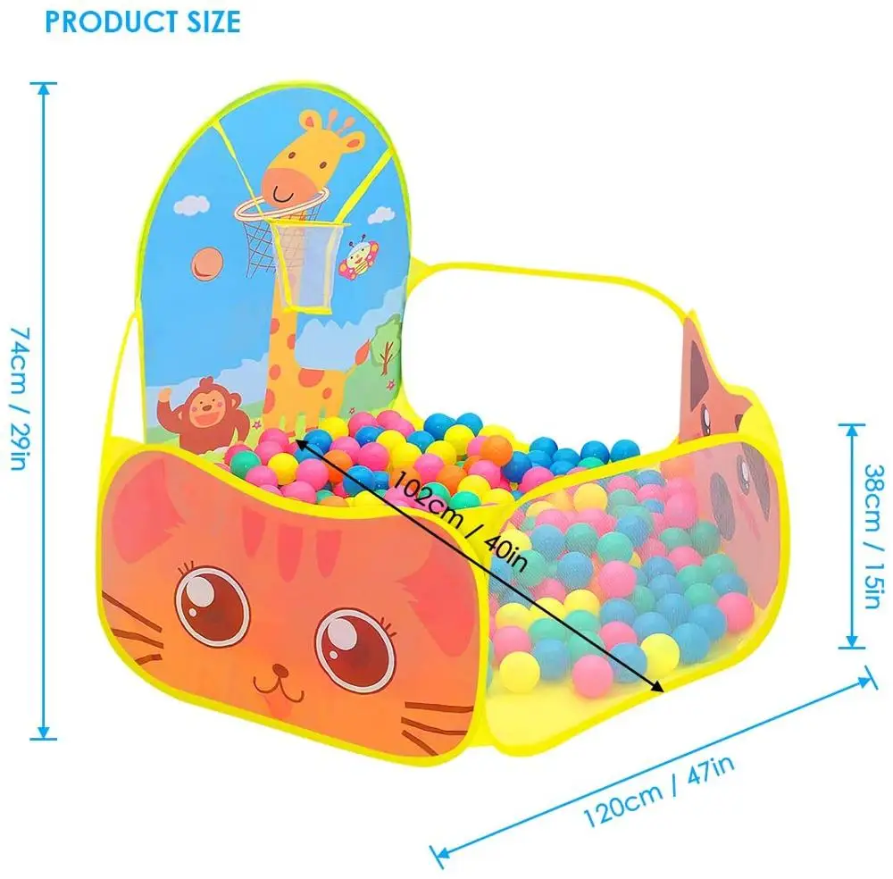 

1.2M Baby Playpen Playground Bebe Ball Pit Balls Dry Pool with Basketball Hoop Children Tent Park Portable Kids Balloons Toys