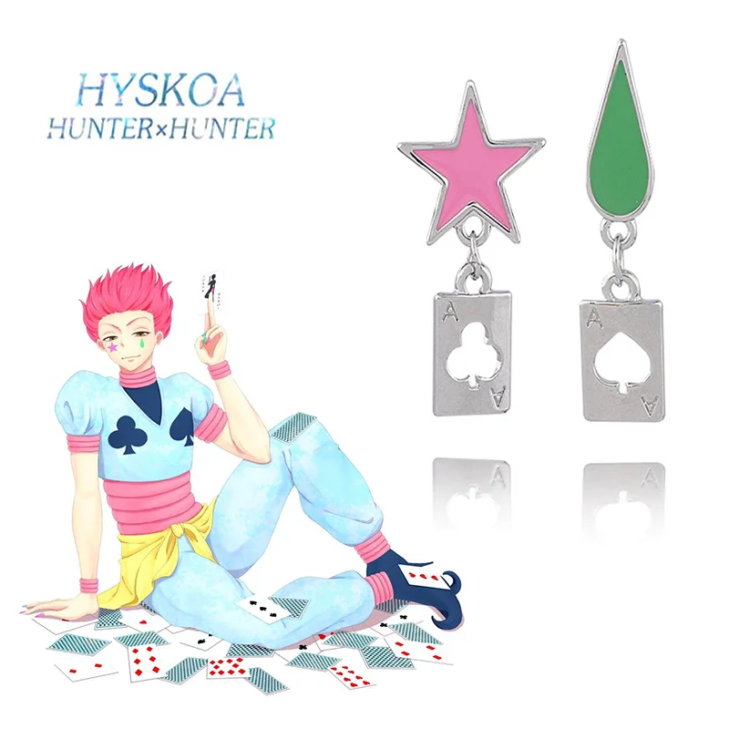 

Японские серьги HUNTER из аниме Hisoka, пятиконечная звезда, аксессуары для мужчин и женщин, оптовая продажа подарков