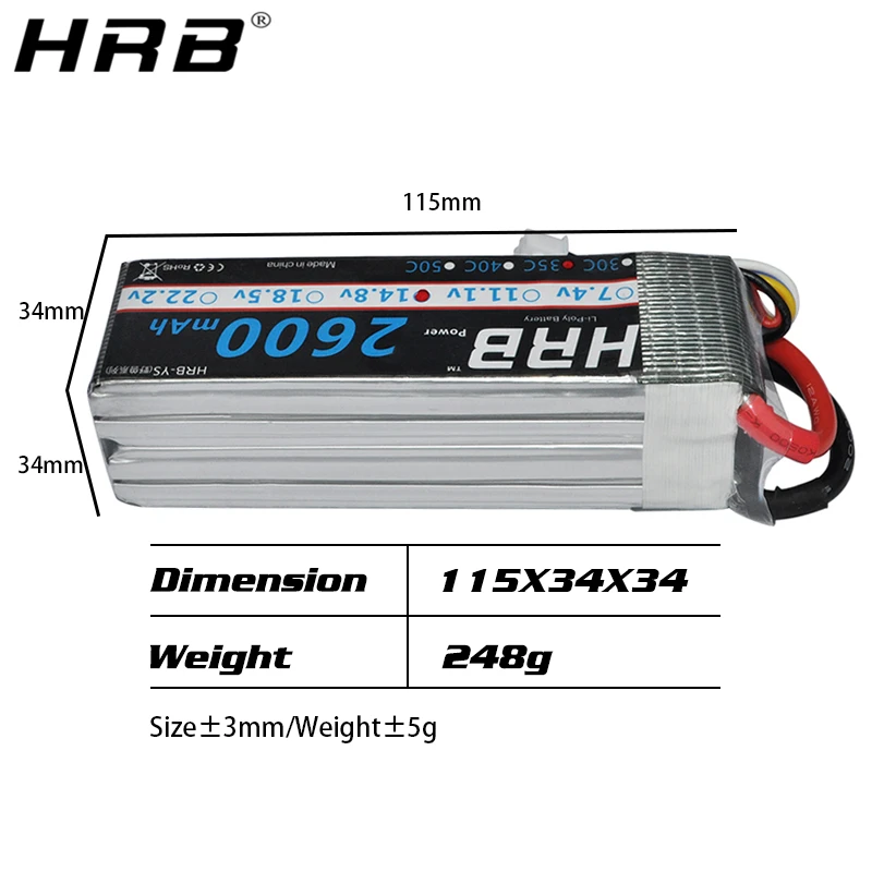 hrb 4s 148 v lipo батарея 2600mah xt60 t deans ec3 ec5 xt90 женские р