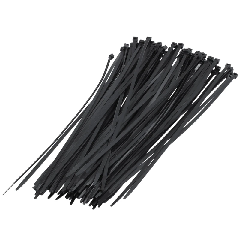 Черные нейлоновые кабельные стяжки HTHL на молнии упаковка 3 6x300 мм 200 шт. |