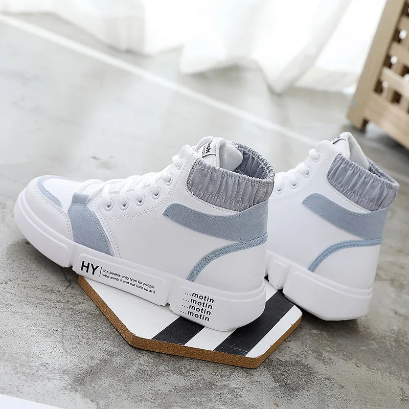

2020 New Spring And Autumn High-top Casual Shoes Women's Autumn Flat Leather Surface Wild Ladies White Shoes Women's Shoes Tide