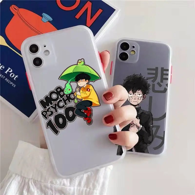 

Mob Psycho 100 anime Phone Case matte transparent For iphone 7 8 11 12 13 plus mini x xs xr pro max cover
