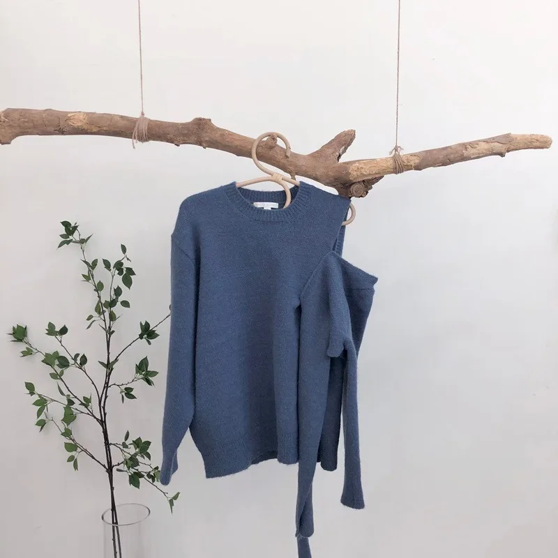 

O-Neck Casual Warm Sweater For Woman Autumn Winter Solid Bow Full Sleeve Khaki Knitted Jumper Pullover Woman 2020 Chic