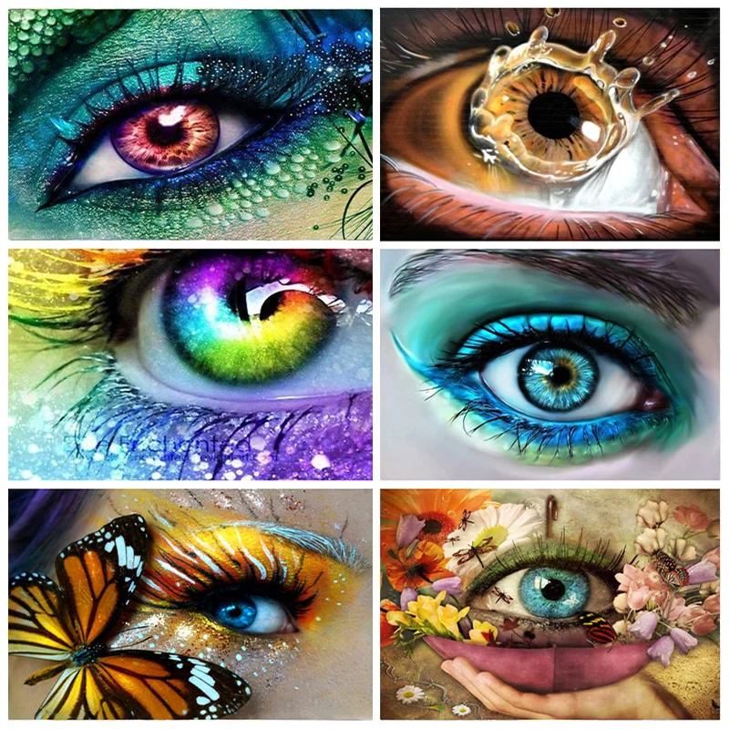 Алмазная 5D картина с рисунком глаз сделай сам полная яркость мультяшная вышивка