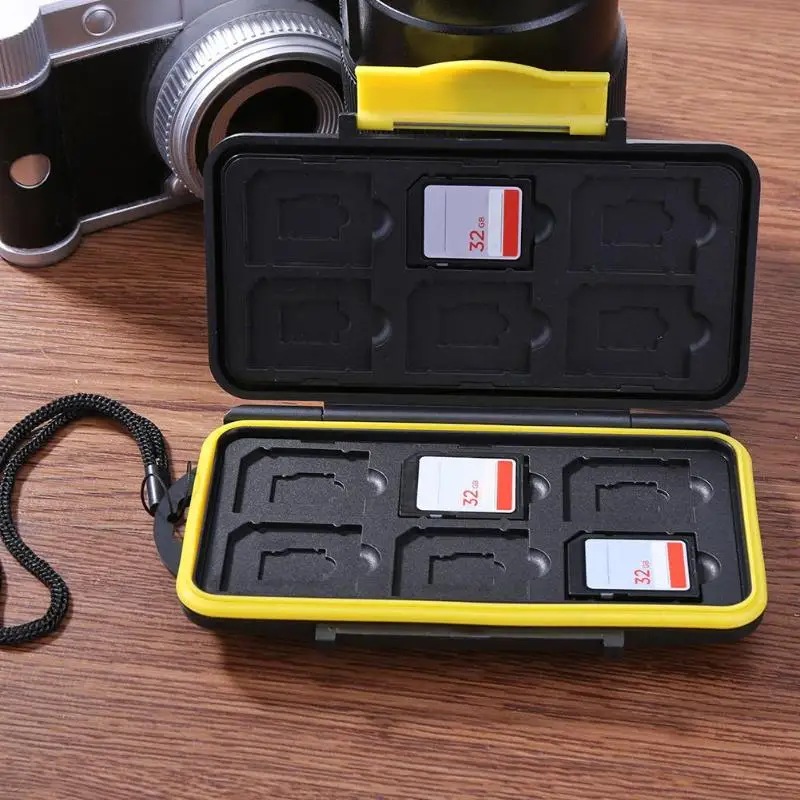 12 Slot Waterproof Memory Card Case Protector Holder SD Micro TF Cards Storage Box For SD/ SDHC/ SDXC/ TF/ | Электроника