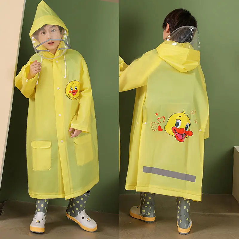 

Креативный милый детский дождевик, водонепроницаемый детский дождевик-пончо, дождевик, куртка с рюкзаком для мальчиков и девочек, школьный ...