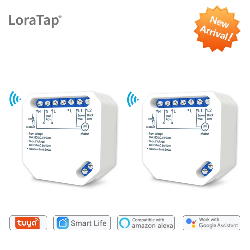 2 pieces Tuya Smart Life Wi-Fi занавес слепой переключатель модуль DIY умный дом для рольставни двигателя Google Home Amazon Alexa Голосовое управление - Цвет: 2 pieces