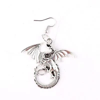 punk female unusual earring dragon long earrings for women silver metal personality pendant unique temperament jewelry party