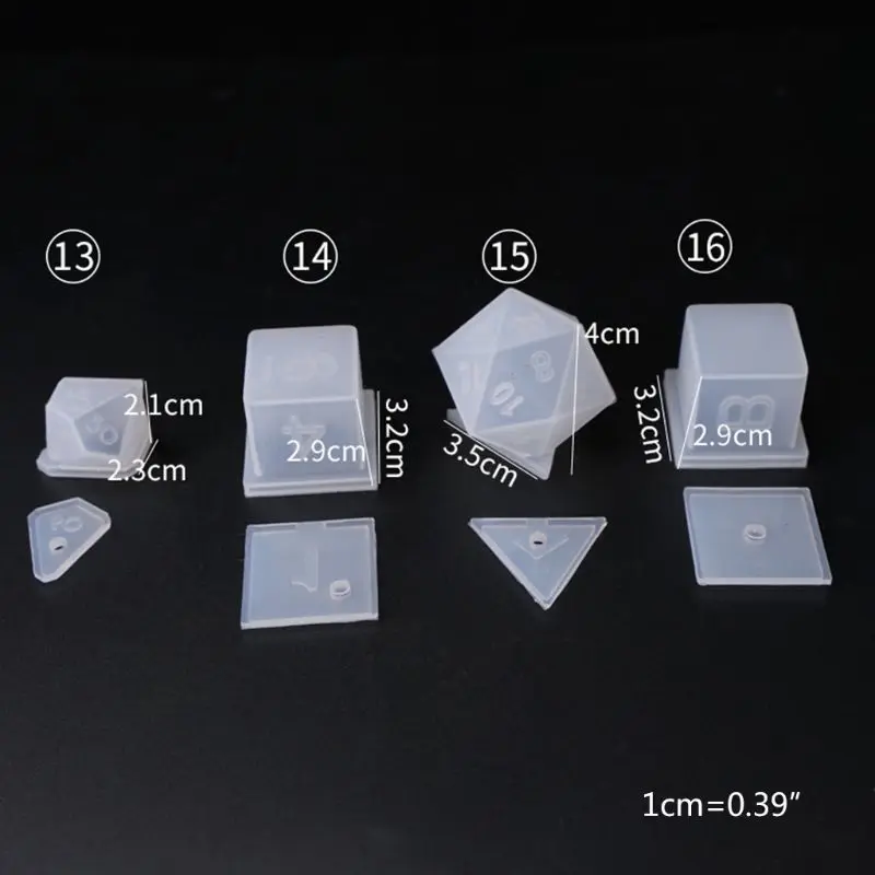 

DIY Crystal Epoxy Mold Dice Fillet Shape Multi-spec Digital Game High Mirror dice mold silicone Mould Making