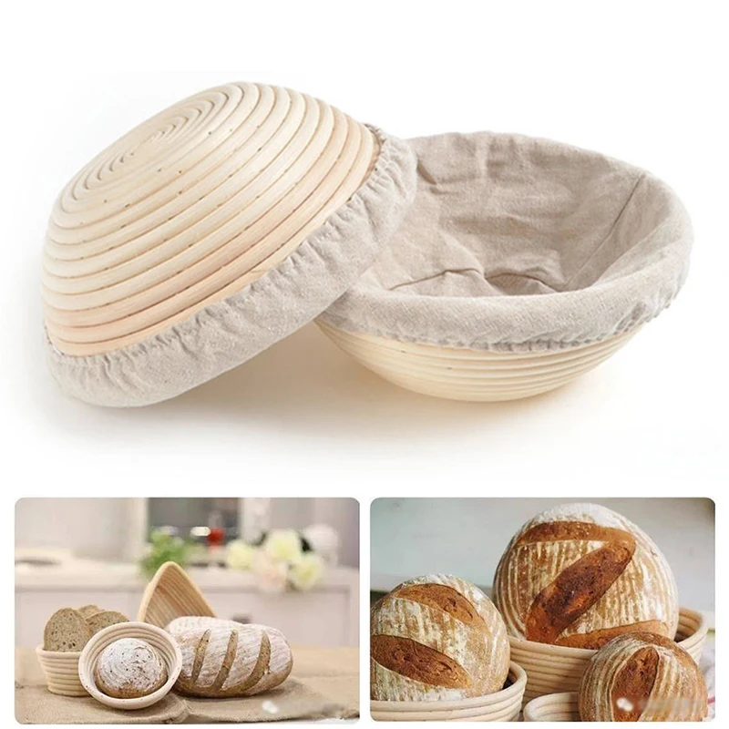 

1 шт. круглая корзина из натурального ротанга для брожения хлеба, тесто для хлеба, плетеные корзины из ротанга, корзины для переработки массы...