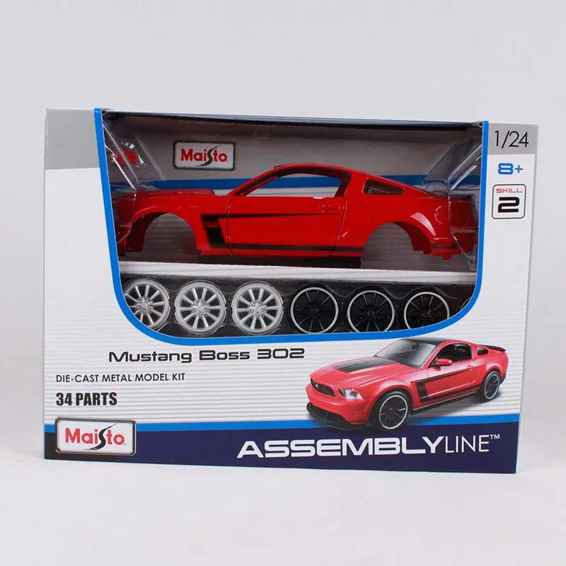 Металлическая Модель автомобиля Maisto 1:24 mustang boss 302 красная ручная сборка модель