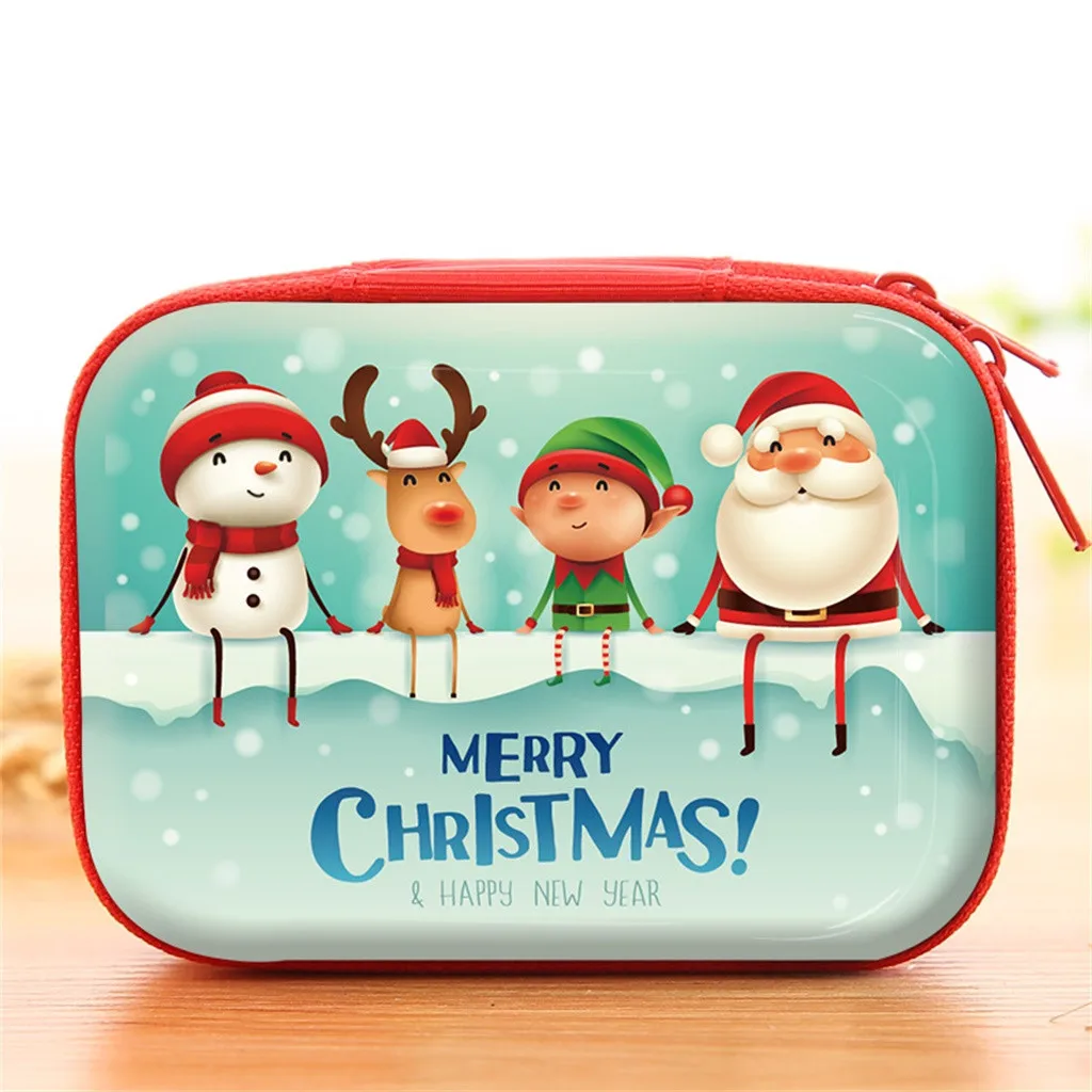 Портативная сумка для наушников Рождественский мини-чехол на молнии хранения