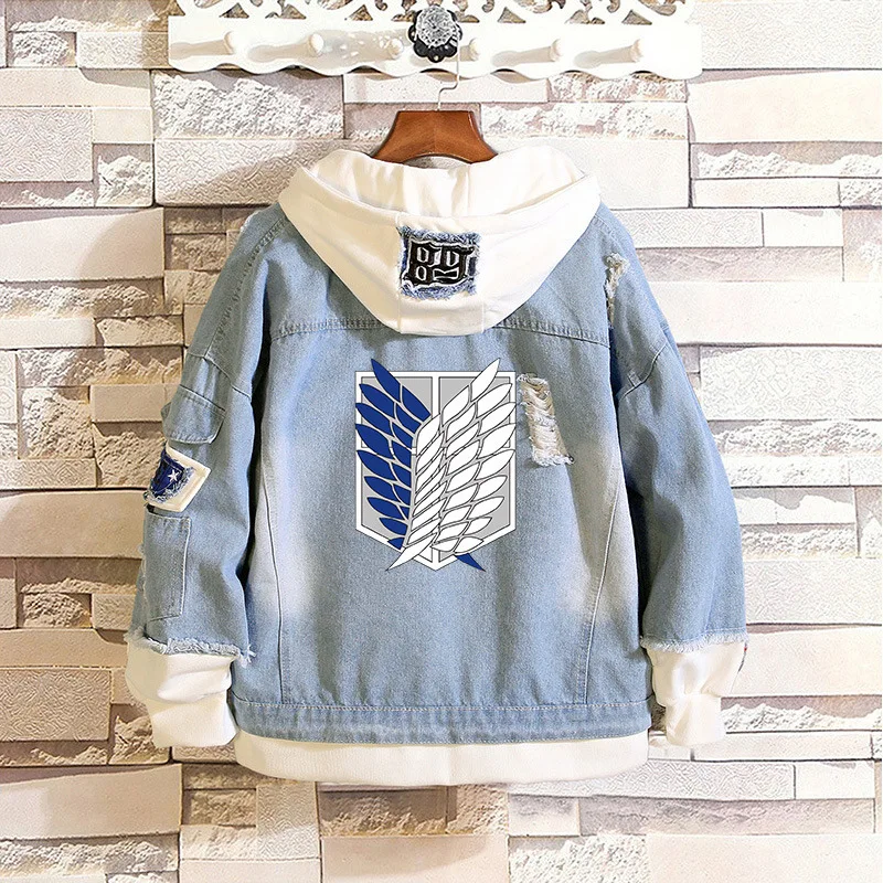 Куртка из джинсовой ткани с капюшоном для косплея | Тематическая одежда и
