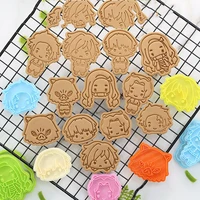 6pcsset demon slayer cookie cutter mold figures toys 3d pressing baking accessories kamado tanjiro nezuko party xmas gift