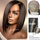 Парик LUFFYHAIR 5x5 на шелковой основе, парики без повреждений, Боб, лед, боковая часть, Бразильская бесклеевая шелковая основа, парик из искусственных человеческих волос с детскими волосами