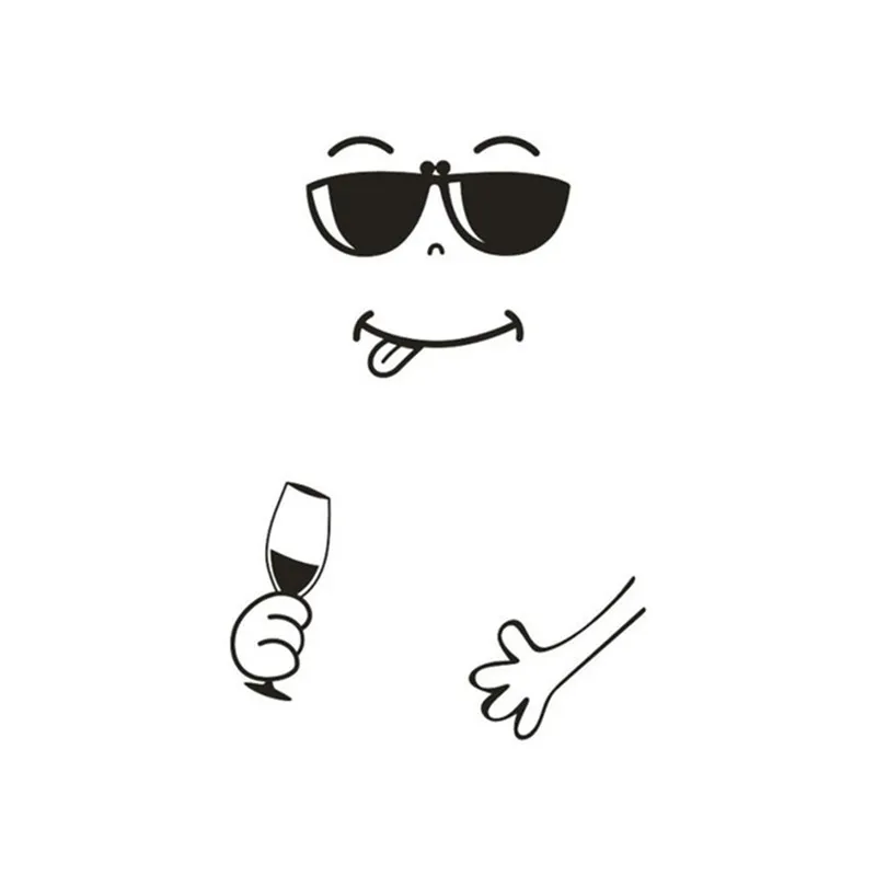 Wine glass Магнит на холодильник, магнит на холодильник, милый стикер на холодильник, счастливое вкусное лицо, кухонная стенка холодильника, стикер s Art, милый смайлик, стикер на стену s - Цвет: Wine glass