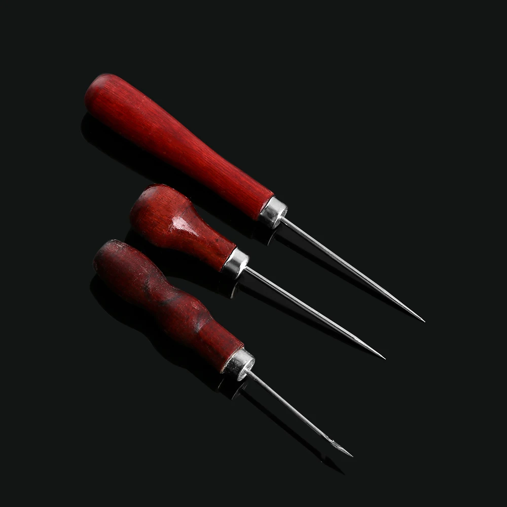 Деревянная ручка для кожевенного ремесла 1/3 шт. штифты кожи инструмент