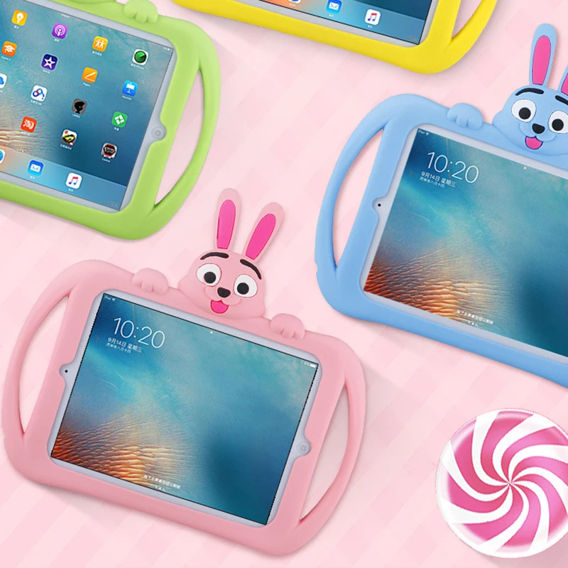 Силиконовый чехол для iPad air 2, 9,7 дюймов,,, детская подставка с милым Кроликом, чехол для планшета для iPad mini 2, 3, 4, 5, чехол