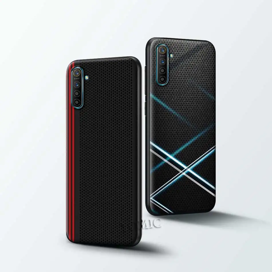 

Car Carbon Cibre Print Case for Realme C3 6 XT 5 7 X50 5 C11 C15 7i Q2 C3i X7 Pro Black TPU Cover Soft Phone Shell Capa